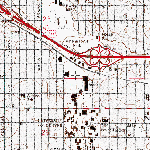 Topographic Map of Hamilton Gymnasium, CO