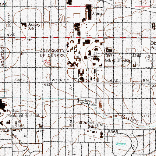 Topographic Map of Seeley G Mudd Science Building, CO