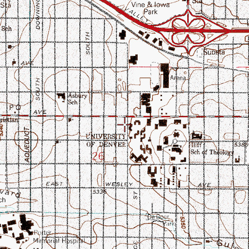 Topographic Map of Spruce Hall, CO