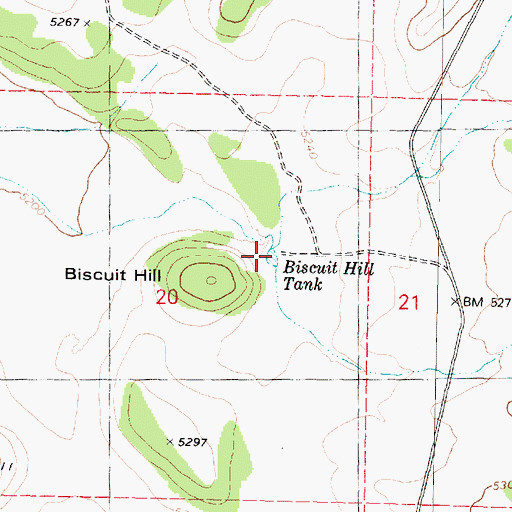 Topographic Map of Biscuit Hill Tank, AZ