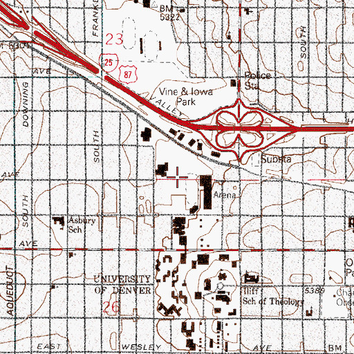Topographic Map of Williams Tower And Carillon, CO