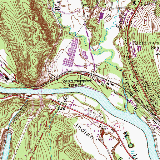 Topographic Map of Wannuppee Islands, CT