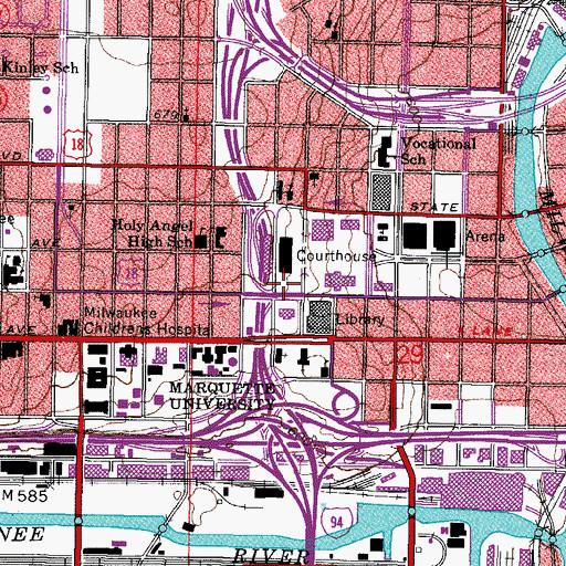 Topographic Map of Alfred C Clas Park, WI