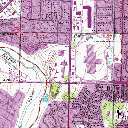 Topographic Map of Bowling Hall of Fame, WI