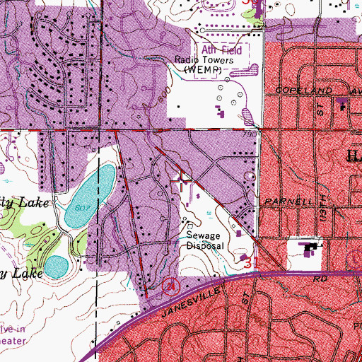 Topographic Map of Hales Corners Village Hall, WI