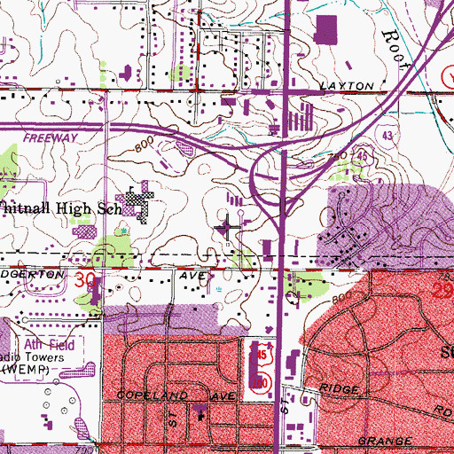 Topographic Map of Kindred Hospital Milwaukee, WI