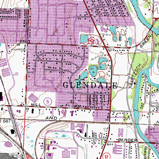 Topographic Map of Brantwood Lake, WI