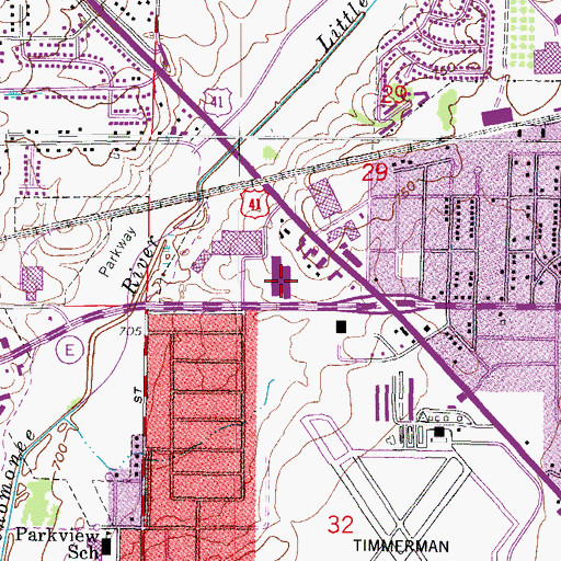 Topographic Map of Applecrest Plaza Shopping Center, WI