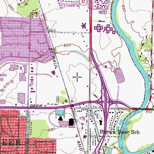 Topographic Map of Brown Deer Business Park, WI