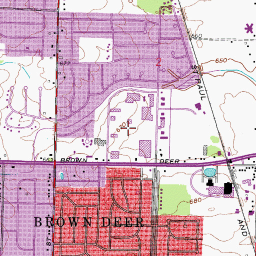 Topographic Map of Brown Deer Industrial Park, WI