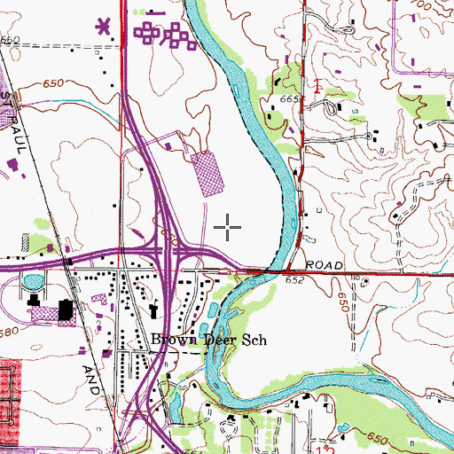 Topographic Map of Brown Deer Shopping Center, WI