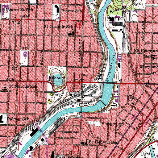 Topographic Map of City Crossing Shopping Center, WI
