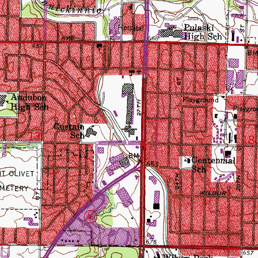 Topographic Map of Loomis Centre Mall Shopping Center, WI