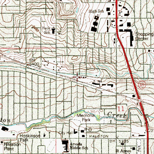 Topographic Map of Arvada Christian Church, CO