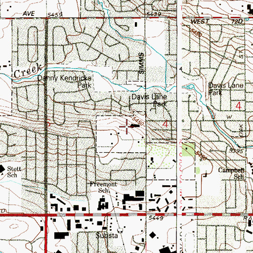 Topographic Map of Arvada Church of Christ, CO