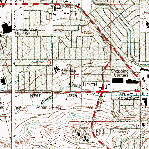 Topographic Map of Arvada Mennonite Church, CO