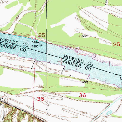 Topographic Map of Diana Bends, MO
