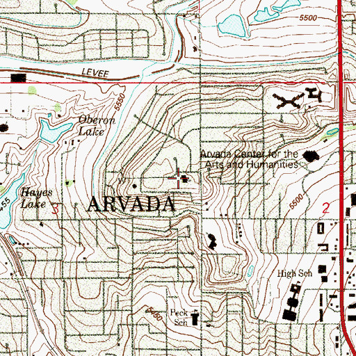 Topographic Map of Denver Church of Christ, CO