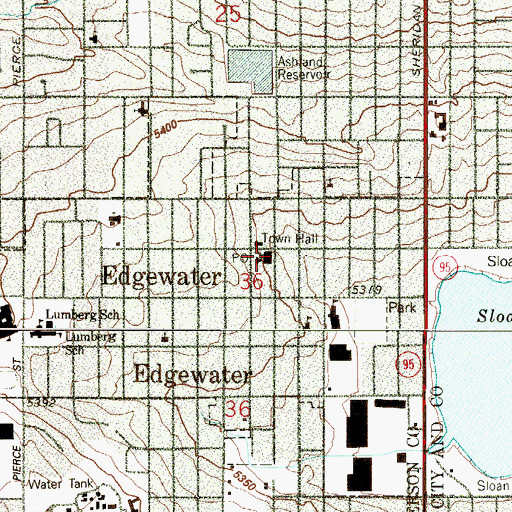 Topographic Map of Edgewater United Methodist Church, CO