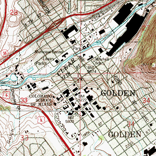 Topographic Map of Calvary Episcopal Church, CO