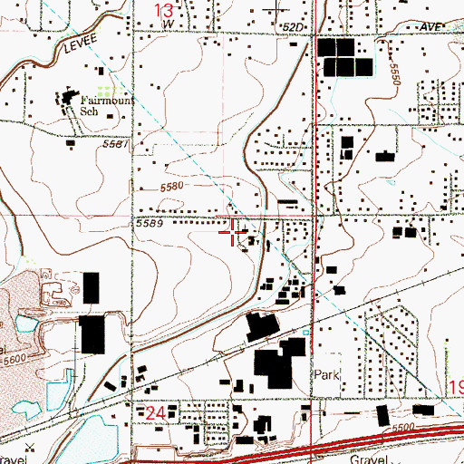 Topographic Map of Fairmount Bible Church, CO