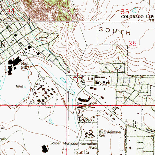 Topographic Map of Faith Lutheran Church, CO