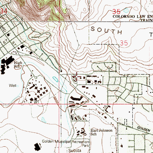 Topographic Map of First Presbyterian Church, CO
