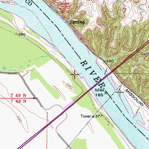 Topographic Map of Taylor's Landing Access, MO