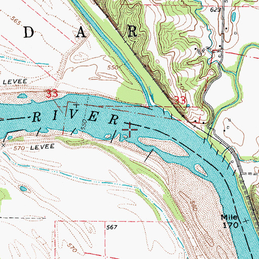 Topographic Map of Providence Bend, MO