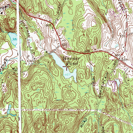 Topographic Map of Warner Pond, CT