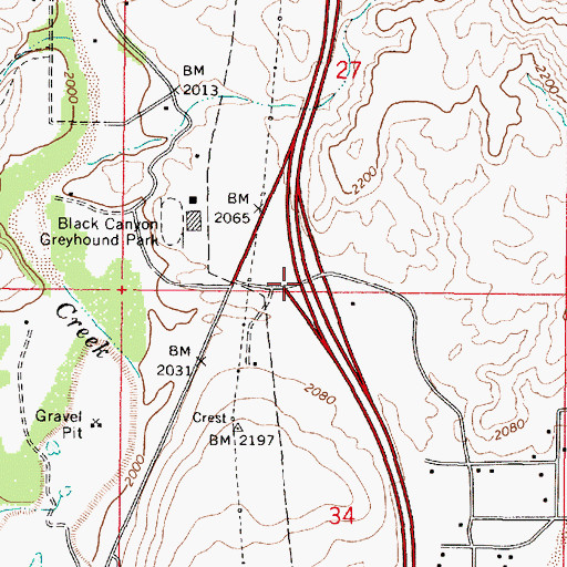 Topographic Map of Black Canyon Interchange, AZ