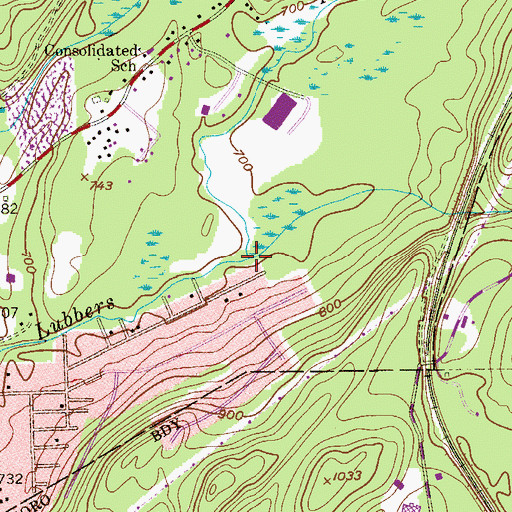 Topographic Map of Cowboy Creek, NJ