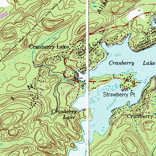 Topographic Map of Ledge Run, NJ