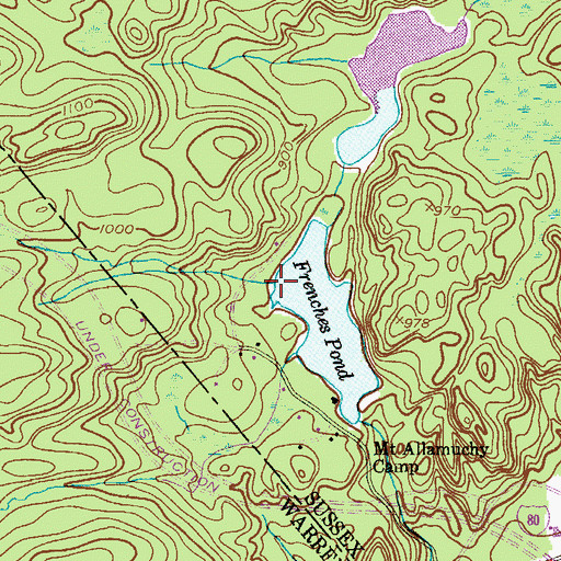 Topographic Map of Tiny Creek, NJ
