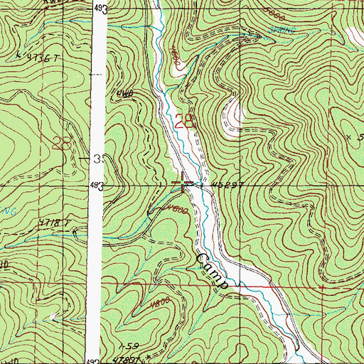 Topographic Map of Shoberg Creek, OR