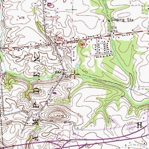 Topographic Map of Lambs Gap Run, PA
