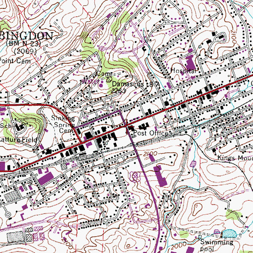 Topographic Map of Overmountain Victory National History Trail, VA