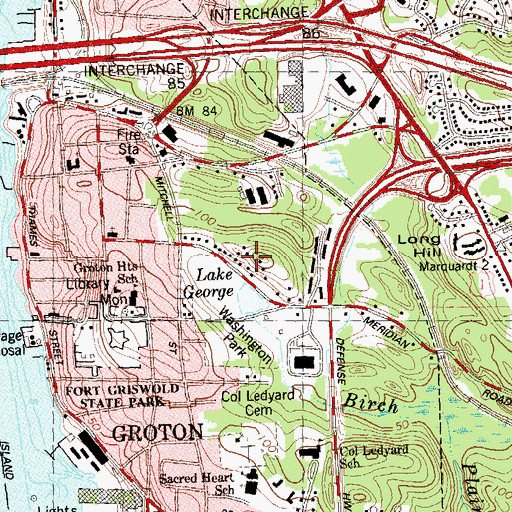 Topographic Map of Washington Park, CT