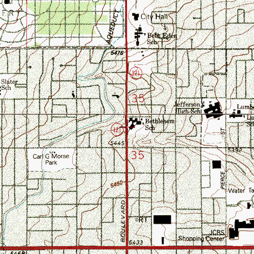 Topographic Map of Bethlehem Lutheran Church, CO