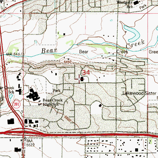 Topographic Map of Church of Jesus Christ of Latter - Day Saints, CO