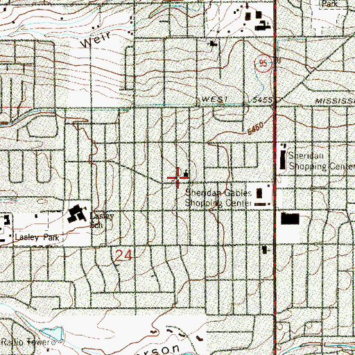 Topographic Map of Cloverdale Church of God, CO