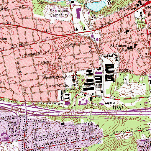 Topographic Map of Washington Elementary School, CT