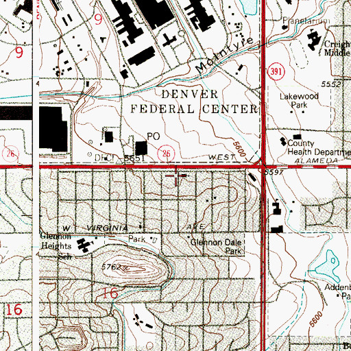 Topographic Map of Landmark Missionary Baptist Church, CO