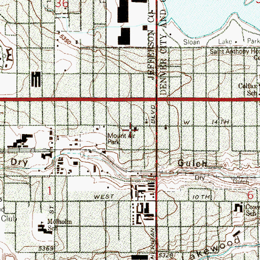 Topographic Map of Mountair Christian Church, CO
