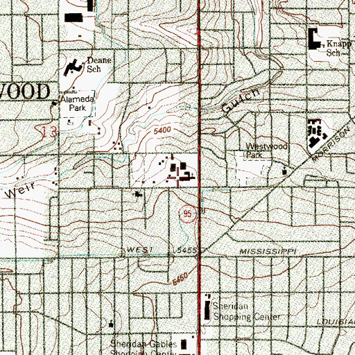 Topographic Map of New Hope Ministries, CO