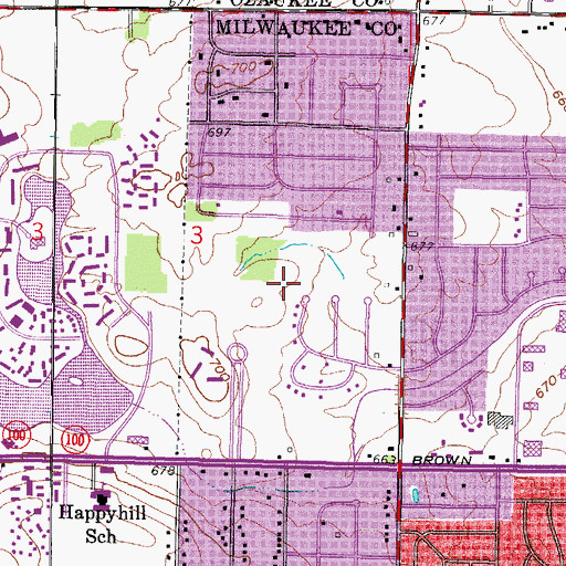 Topographic Map of A C Hanson Park, WI