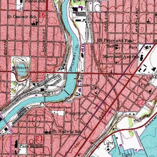 Topographic Map of Caesar's Park, WI