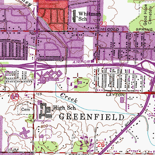 Topographic Map of Centennial Park, WI