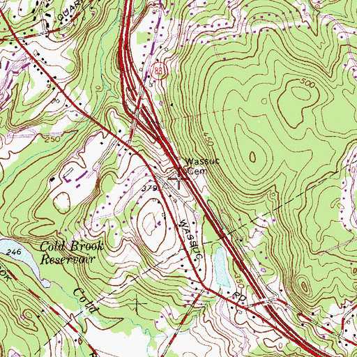 Topographic Map of Wassuc Cemetery, CT
