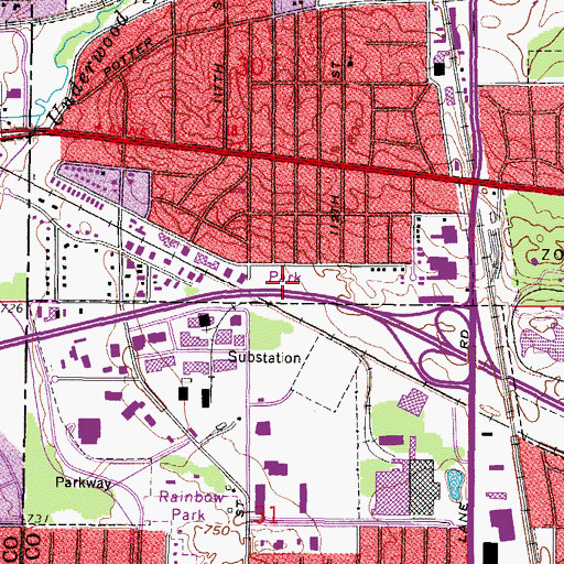 Topographic Map of Chippewa Park, WI